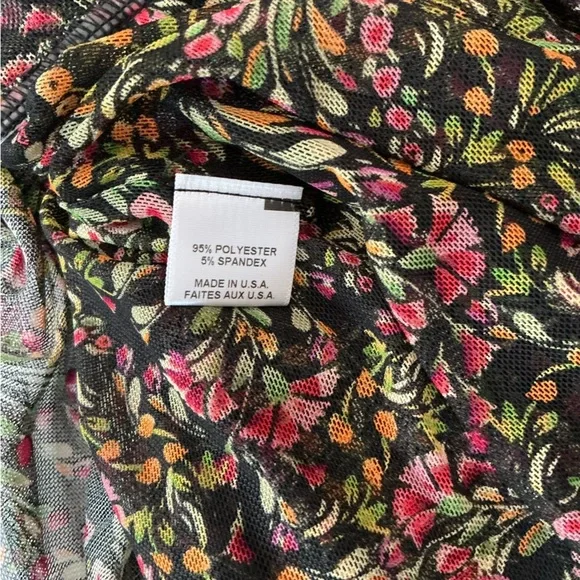 MISA Rebecca Tiered Ruched Floral Chiffon Dress Short Sleeve Size Small - Picture 14 of 15